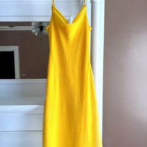 Maxi yellow polka dot dress